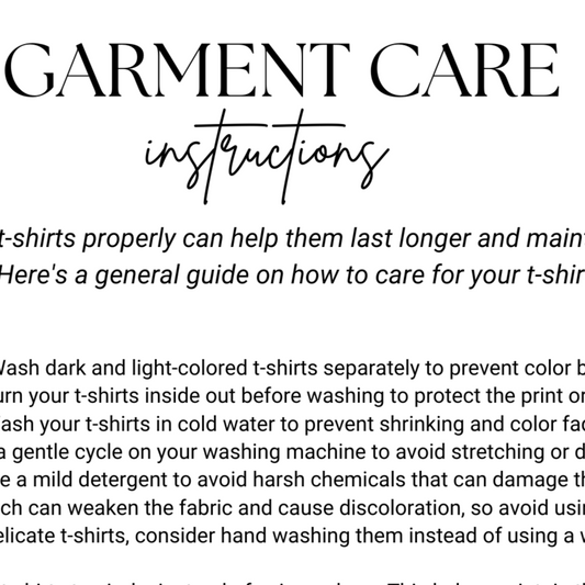 Garment Care Guide